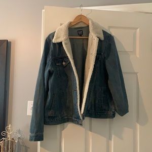Gap Jean Jacket With Fur